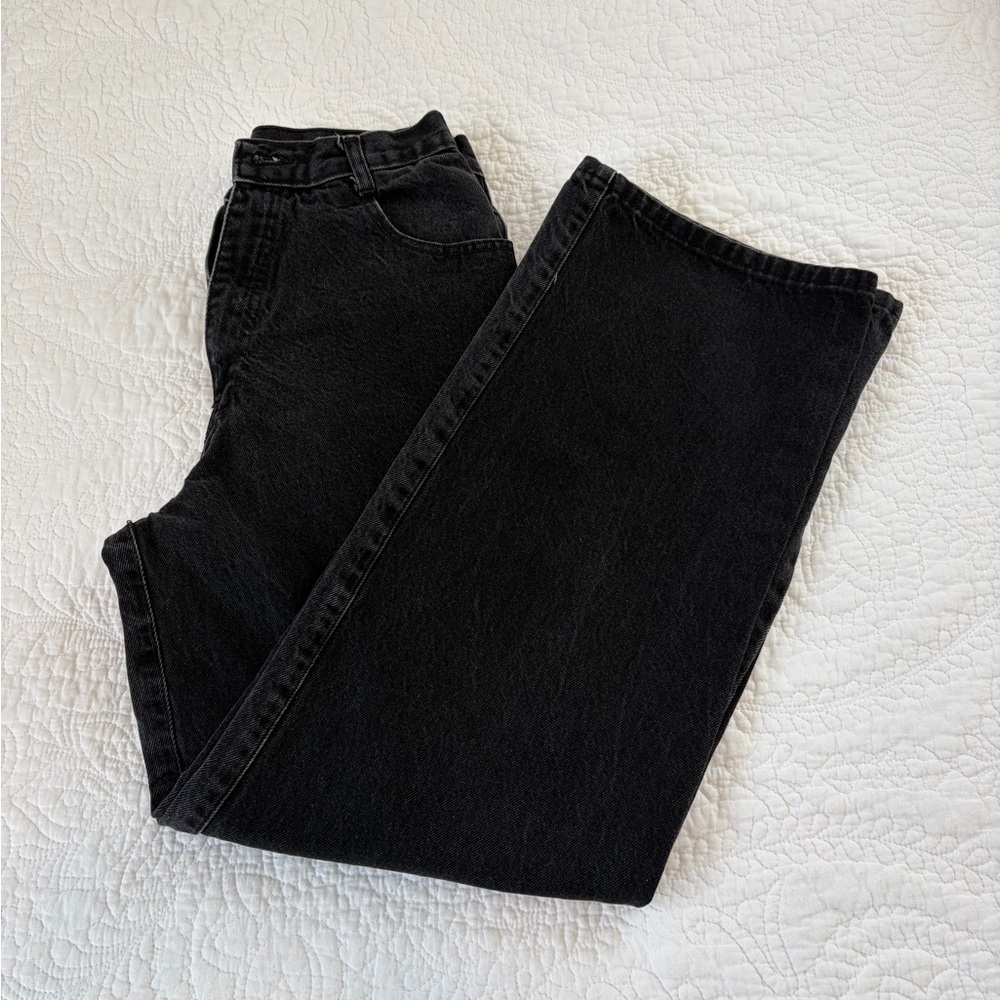Black High Rise Wide Leg Jeans - 25 in